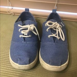 Toms Girls Blue Canvas Sneakers Youth 3